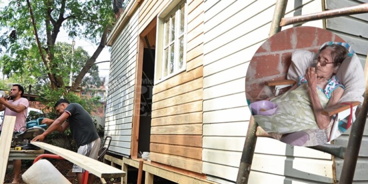 CUENTA REGRESIVA. La nueva casa de doña “Chela” está casi terminada y tratarán de entregarla esta semana.
