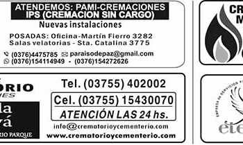 Fúnebres del Jueves 28 de Diciembre de 2023