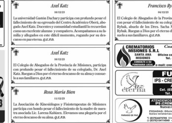 Fúnebres del Martes 12 de Diciembre de 2023