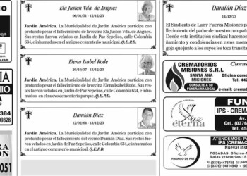 Fúnebres del Viernes 15 de Diciembre de 2023