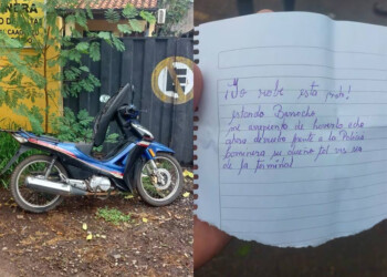 Robó una moto “borracho”, se arrepintió y la devolvió con una carta