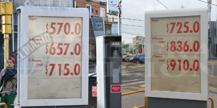 Desde esta mañana hasta la tarde, el litro de nafta subió casi 200 pesos en la estación de servicios de Salta y Ayacucho