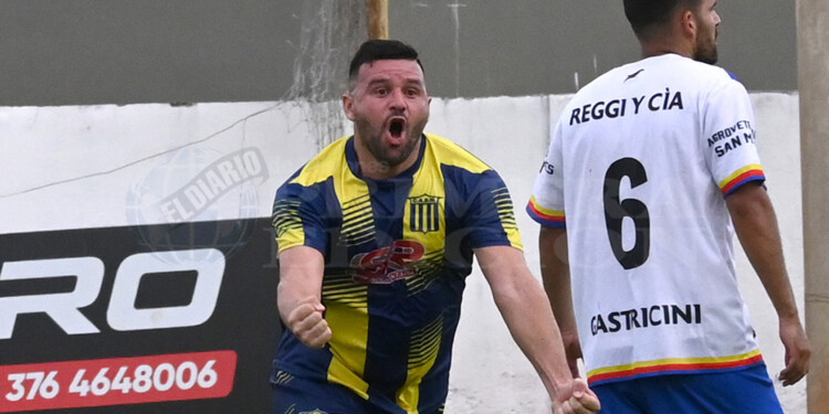 ALIVIO. Álvarez grita el gol del empate, que mandó la serie a los penales, donde Mitre logró la histórica clasificación a la final del Litoral Norte,.
