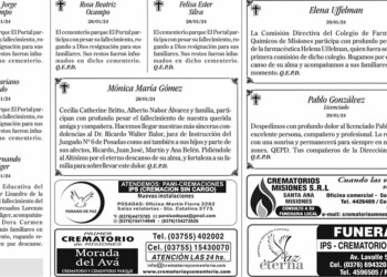 Fúnebres del Jueves 1 de Febrero de 2024