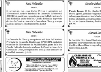 Fúnebres del Jueves 18 Enero de 2024