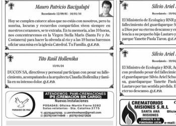 Fúnebres del Martes 16 de Enero de 2024