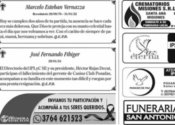 Fúnebres del Miércoles 31 de Enero de 2024