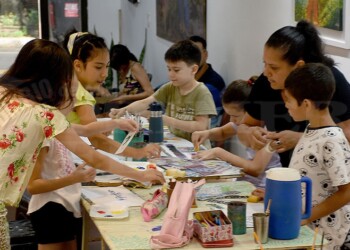 Pintura para niños en el Museo Lucas Braulio Areco