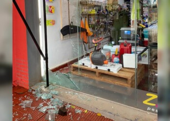 En medio de la tormenta rompieron una vidriera y se llevaron dos rifles