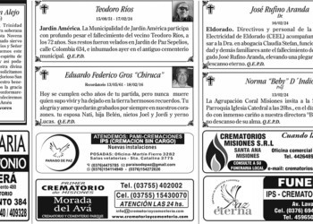 Fúnebres del domingo 18 de febrero de 2024