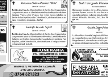 Fúnebres del Domingo 17 de Marzo de 2024