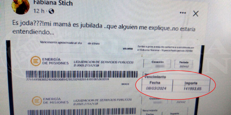BOELTAZO. La factura que debe pagar la jubilada es de $141.993.
