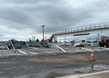 Temporal de agua, granizo y viento destrozó el autódromo de 9 de Julio