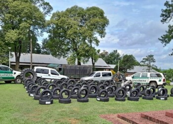 Desmantelaron “aguantadero” de neumáticos de contrabando