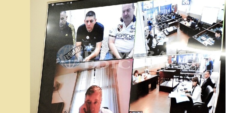 CONECTADOS. Acusados en la cárcel de Devoto (Capital Federal), juez Bosch en Resistencia, defensa, fiscalía y dos jueces en Posadas.