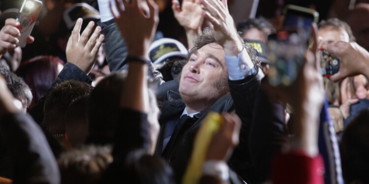 El presidente Javier Milei realizó su acto en el Luna Park / Foto NA