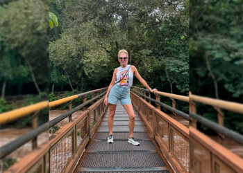 Yanina Latorre compartió un divertido momento durante su visita a Iguazú