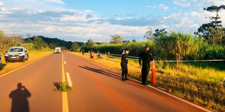 LUGAR. Ruta nacional 14 altura del paraje Gentile, donde encontraron el cuerpo de Batista hace una semana.
