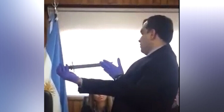 EVIDENCIA. Fue mostrada a los integrantes del Tribunal de Río Grande.