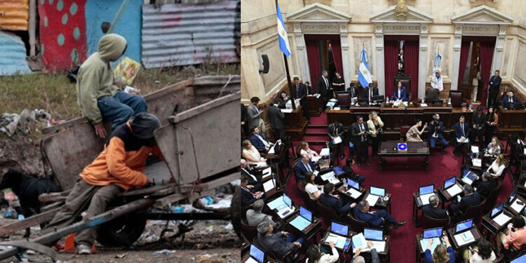 "... los integrantes del Congreso, se firmaron una paritaria que les dejó los salarios en varios millones de pesos más, mientras que millones de argentinos siguen en la pobreza y la indigencia..."