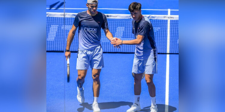 PASAJE. Leo y Tino, este lunes en el Foro Itálico, tras derrotar a González y Gil.