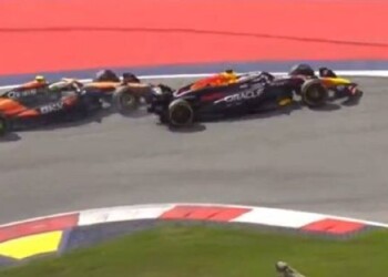 Fórmula 1: chocaron Verstappen y Norris y Russell “pescó” el triunfo