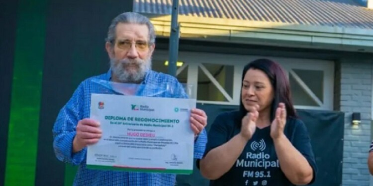 Hugo Dedieu, durante uno de los homenajes que recibió en vida