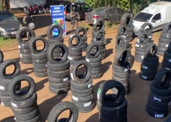 Gracias a los drones, detectaron centro de acopio de neumáticos de contrabando