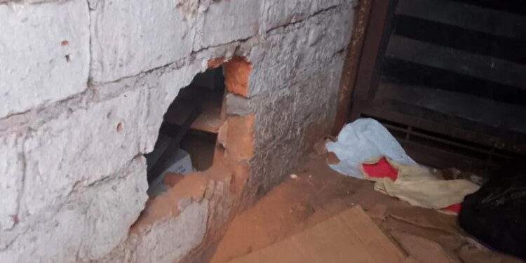 DAÑOS. Habían roto una medianera para llevarse dinero y celulares.