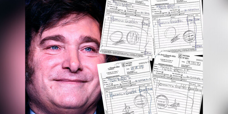 PRUEBAS. Copias de las facturas emitidas por Javier Milei a las que tuvo acceso el diario La Nación.