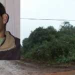 Terreno baldío en el barrio Villa Svea de Oberá donde fue hallado el cuerpo de Rocío Zimmermann en 2008, y una imagen de su padre conmovido por el hecho