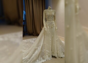 Primer vestido de novia hecho con seda misionera deslumbró en la pasarela de Buenos Aires