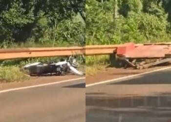 Una camioneta con tráiler chocó contra una moto en la Ruta Nacional 12