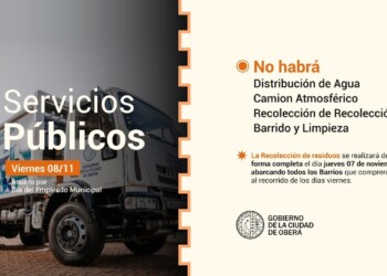 Este viernes no habrá servicios públicos en Oberá por el Día del Empleado Municipal