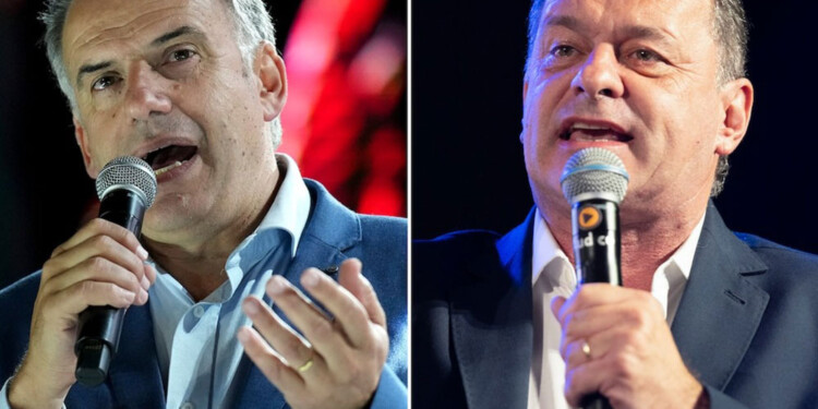 Los candidatos a presidente Yamandú Orsi y Álvaro Delgado