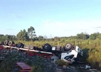 Camionero misionero protagonizó vuelco en Entre Ríos
