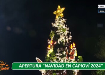 Con el encendido del árbol, comenzó “Navidad en Capioví”