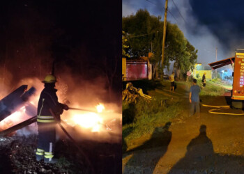 Dos viviendas fueron totalmente consumidas por las llamas