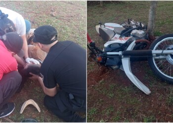 Policía despistó con su moto y chocó contra un árbol en Itaembé Guazú