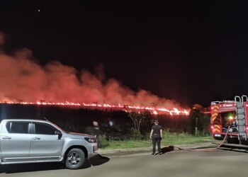 Fotos y videos: impactantes imágenes del incendio en el acceso oeste de Posadas