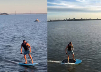 David Nalbandian de visita en Posadas y haciendo “surf” en el río Paraná