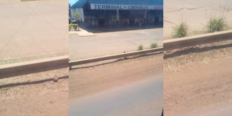VARADOS. Los pasajeros no quieren bajarse del colectivo, que está parado cerca de la Terminal de Virasoro.
