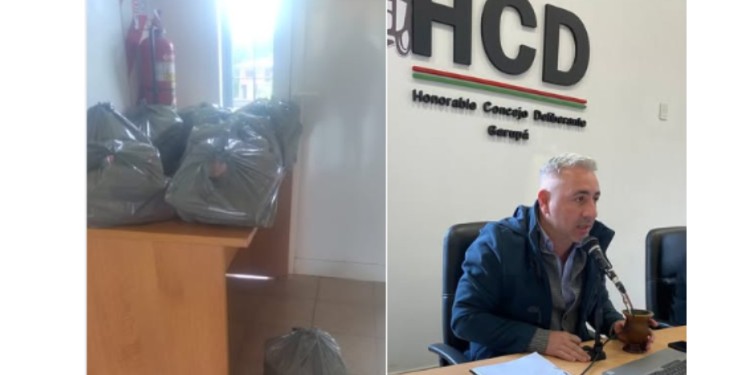 RECOLECCIÓN. El actual presidente, Rauber, realizó la semana pasada una colecta de mercadería para los más afectados.