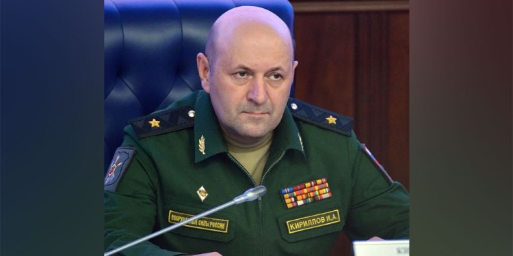 Ígor Kiríllov durante una exposición