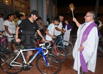Biciperegrinos recibieron la bendición antes de partir rumbo a Itatí