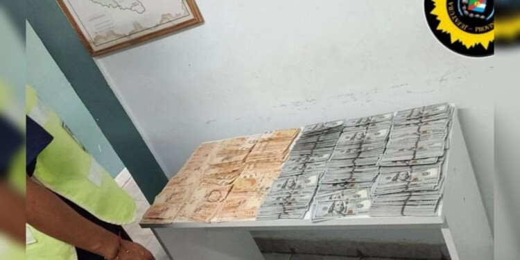 Los dólares incautados. Foto: El Once