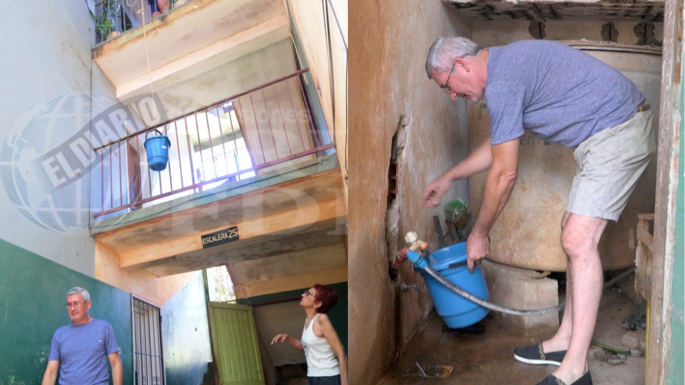 Los vecinos deben recurrir a baldes y bidones para trasladar el agua hasta sus casas.