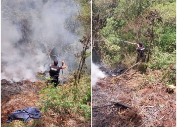 Policías sofocaron un incendio en El Soberbio
