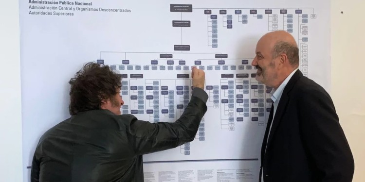 ACHIQUE DEL ESTADO. Desde que arrancó su gestión, el presidente Javier Milei redujo personal y salarios en muchos organismos del Estado nacional.