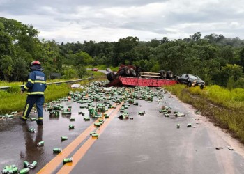Camión cargado con Heineken despistó y volcó en Misiones